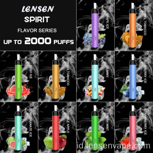 2000puffs Pena Vape Vaporizer sekali pakai dengan filter
